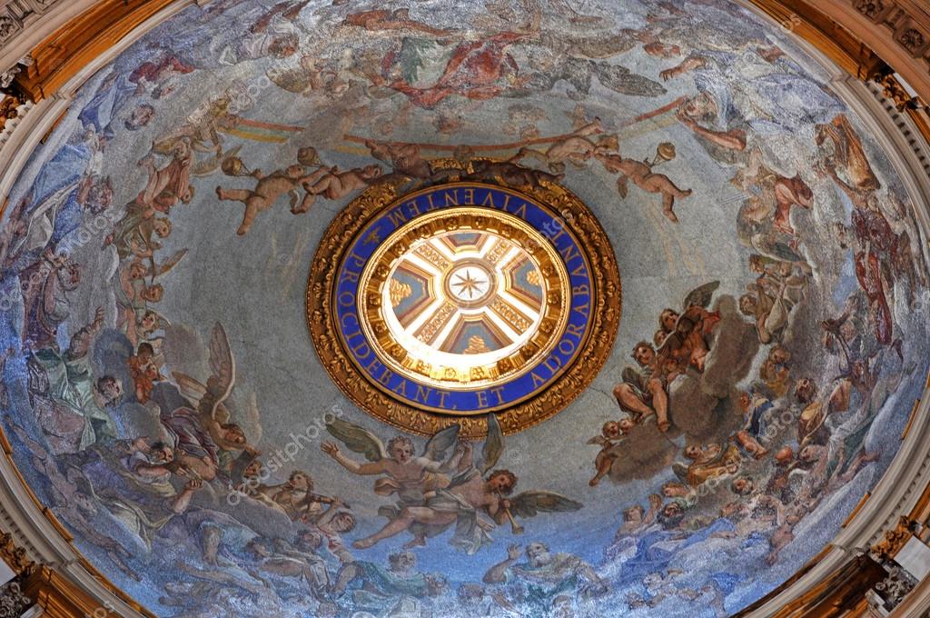Murals Mosaic And Paintings On The Ceiling Of The Saint