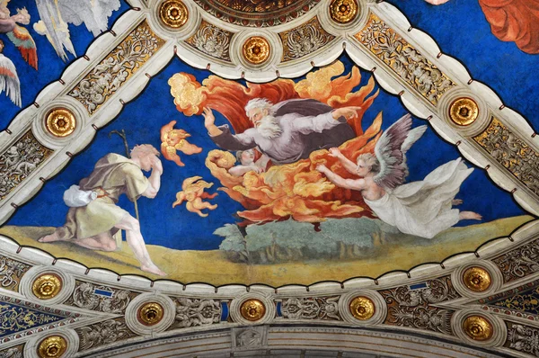 Fresco en schilderij van Raphael kamers (Stanze di Raffaello). Vati — Stockfoto