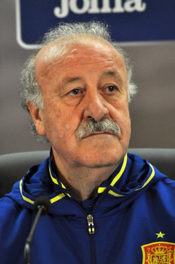 Vicente del Bosque bir basın toplantısı berfore Romanya - S sırasında