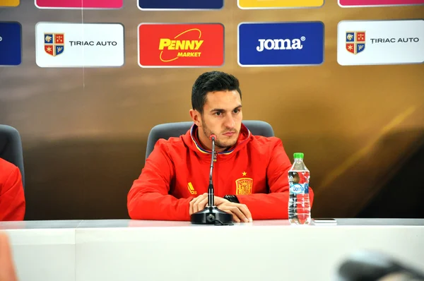 Conferencia de prensa antes de Rumania - España partido de fútbol amistoso —  Fotos de Stock