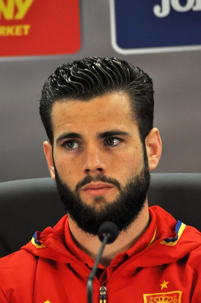 Press conference berfore Romania - Spain friendly football match — Stock Photo, Image