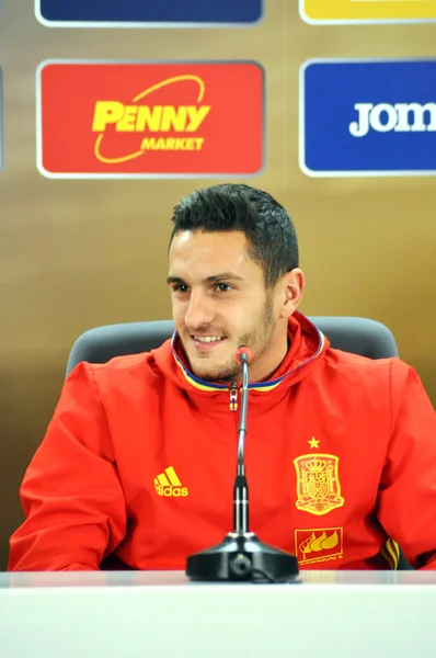 Press conference berfore Romania - Spain friendly football match — Stock Photo, Image