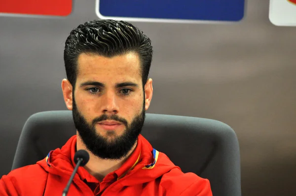 Conferencia de prensa antes de Rumania - España partido de fútbol amistoso —  Fotos de Stock