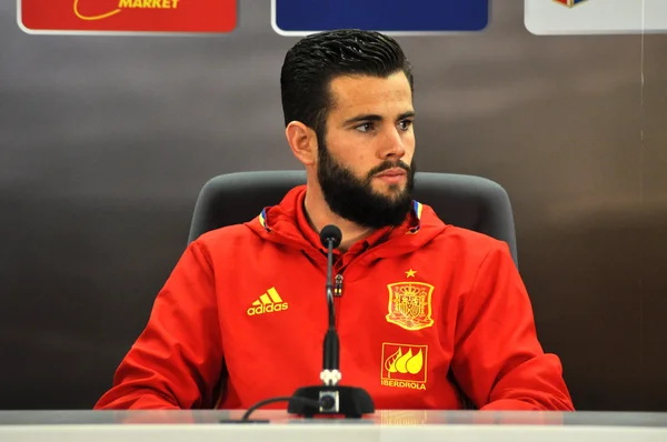 Conferencia de prensa antes de Rumania - España partido de fútbol amistoso —  Fotos de Stock