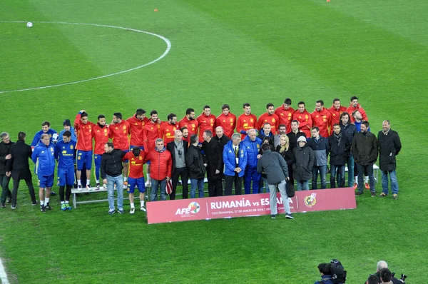 在 st 的照片会议期间的西班牙国家足球队 — 图库照片