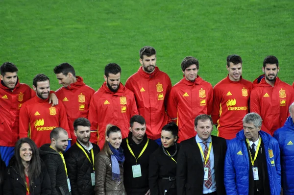 Selección nacional de fútbol de España durante una sesión de fotos en la —  Fotos de Stock