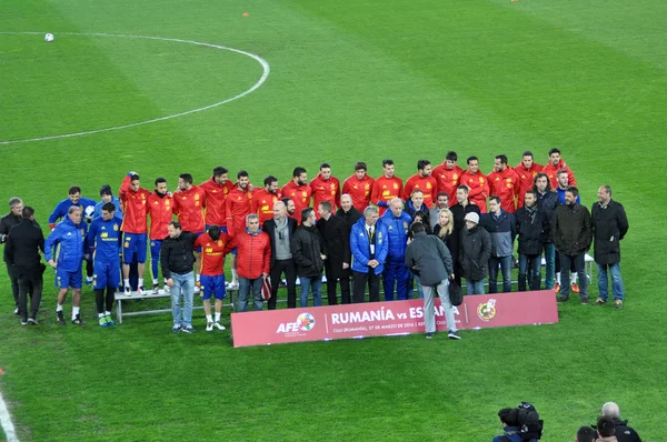 Selección nacional de fútbol de España durante una sesión de fotos en la —  Fotos de Stock