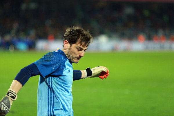 Iker Casillas, the goalkeeper of Spain during a match