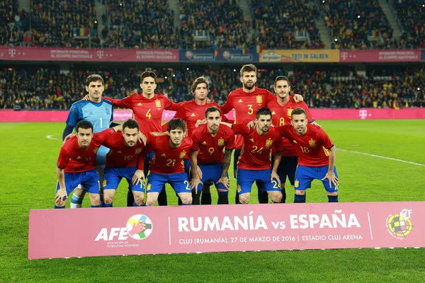 National Football Team av Spanien posera för ett gruppfoto — Stockfoto