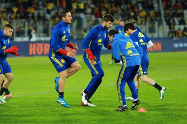 Bir futbol maçı önce ısınma