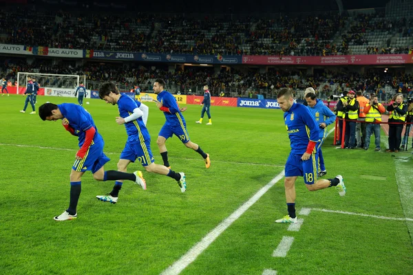 Aquecimento antes de um jogo de futebol — Fotografia de Stock