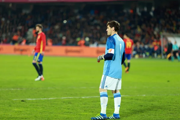 Iker Casillas, goleiro da Espanha durante uma partida — Fotografia de Stock