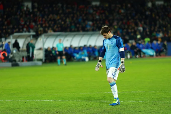 Iker Casillas, goleiro da Espanha durante uma partida — Fotografia de Stock