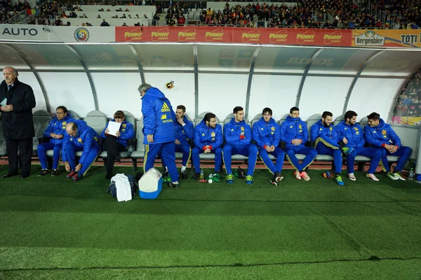 Labdarúgó csapat a spanyol nemzeti mérkőzés során — Stock Fotó