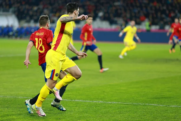 Spiel Rumänien gegen Spanien vor der EM 2016 — Stockfoto