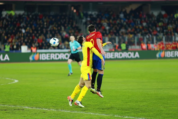 Spiel Rumänien gegen Spanien vor der EM 2016 — Stockfoto