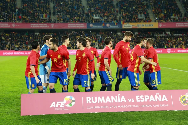 Národní fotbalový tým Španělska představují pro skupinové foto — Stock fotografie