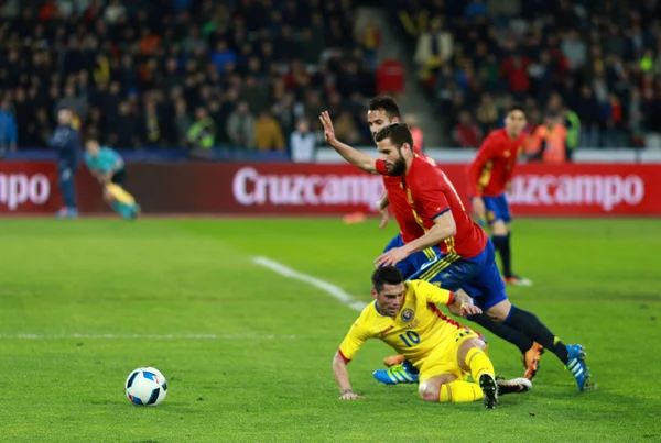 Romanya futbol oyuncu Nicolae Stanciu İspanya karşı eylem — Stok fotoğraf