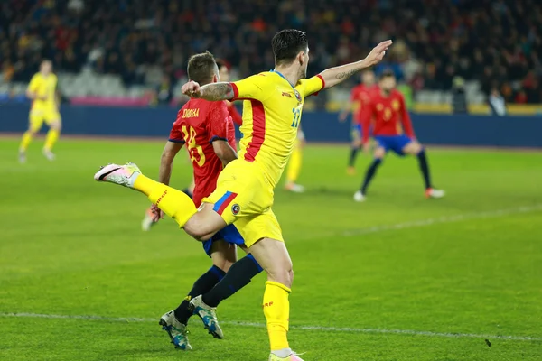 Match de Roumanie vs Espagne avant Euro 2016 — Photo