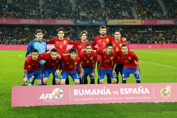 National Football Team av Spanien posera för ett gruppfoto — Stockfoto