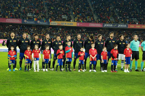 Εθνική ομάδα ποδοσφαίρου της Ισπανίας ποζάρει για μια ομαδική φωτογραφία — Φωτογραφία Αρχείου