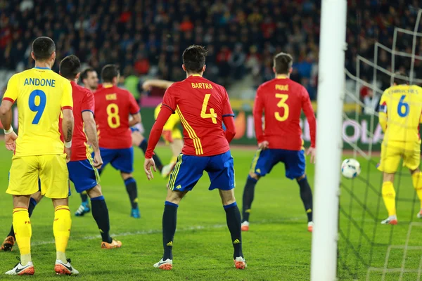 Vs Románia Spanyolország mérkőzés előtt eurót 2016-ban — Stock Fotó