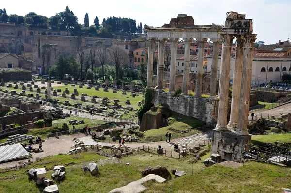 Archeologische opgravingen in het Forum Romanum, Rome, Italië — Stockfoto