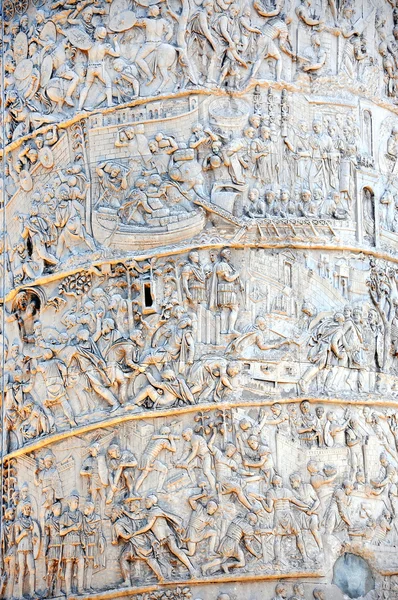 Detail of the Column of Traianus, Trajan's column. Rome, Italy — Stock Photo, Image