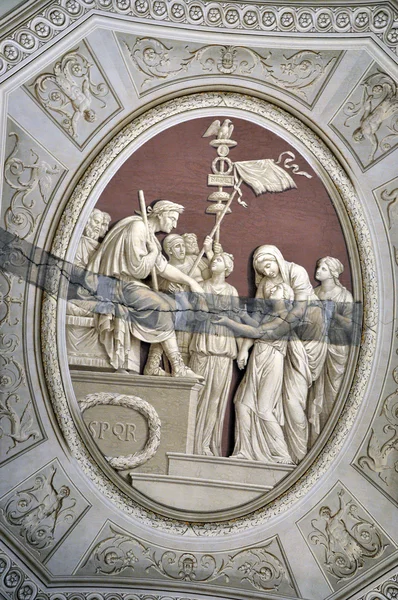 Bas relief o pictură în tavanul Vaticanului — Fotografie, imagine de stoc