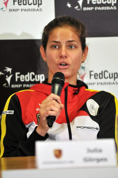 La tenista Julia Gorges durante una conferencia de prensa — Foto de Stock