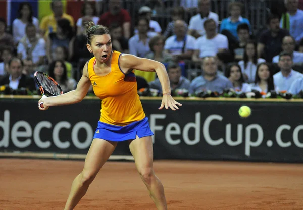 Mulher tenista Simona Halep durante um jogo — Fotografia de Stock