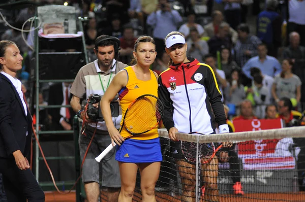 Jugadores de tenis Simona Halep y Angelique Kerber —  Fotos de Stock