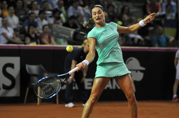 Tenniswoman akcióban — Stock Fotó