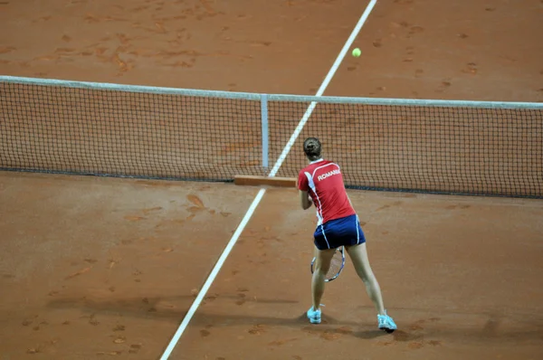 Doble partido de tenis mujer — Foto de Stock