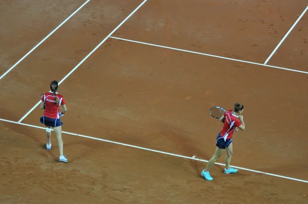 双女子网球比赛 — 图库照片