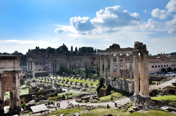 Archeologické vykopávky v římské fórum, Řím, Itálie — Stock fotografie