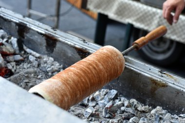 Kurtos kalacs. Geleneksel Macar, pasta şeker, tatlım