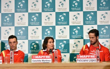 Davis Cup basın toplantısı sırasında İspanyol tenis oyuncusu