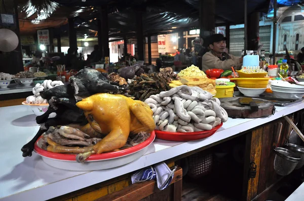 Mercado asiático de carne suja — Fotografia de Stock