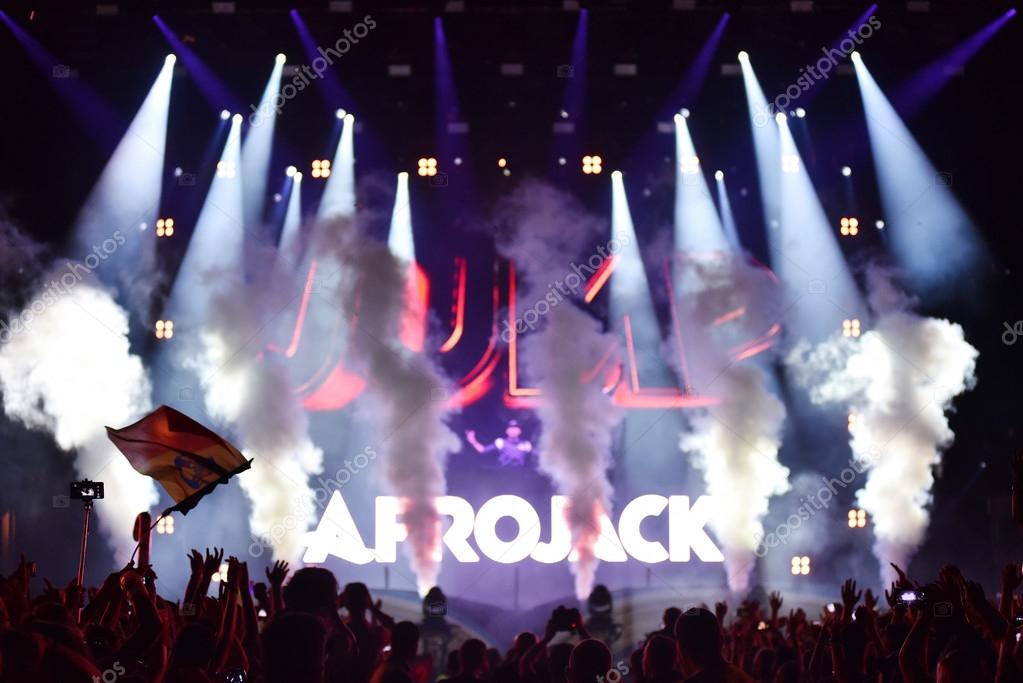 Dj Afrojack mixing on the stage – Stock Editorial Photo © salajean  #120579066