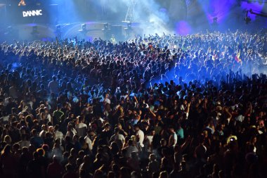 Bir stadyumda bir konserde kalabalık