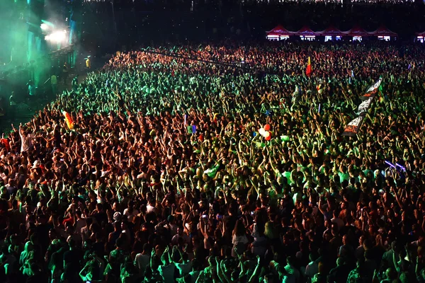 Feesten menigte op een live concert — Stockfoto