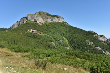 Dağ manzarası. Ceahlau dağlar, Doğu Karpatlar, Roma