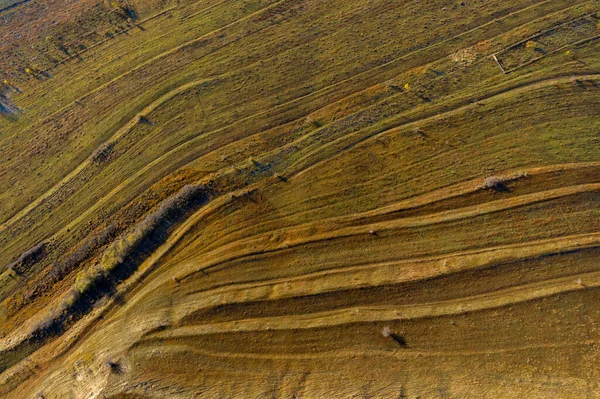 Αεροφωτογραφία Του Terraced Πράσινους Λόφους Τοπίο Της Υπαίθρου Drone — Φωτογραφία Αρχείου