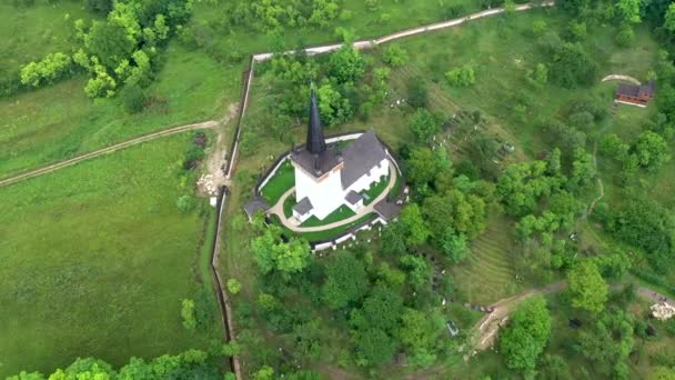 Flying Valeni Magyarvalko Ungarsk Reformeret Kirke Transsylvanien Rumænien – Stock-video