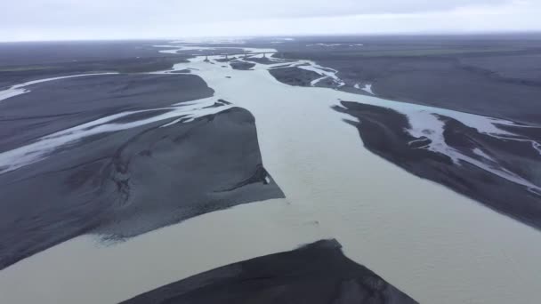 Veduta Aerea Drone Del Sistema Fluviale Glaciale Dell Islanda — Video Stock