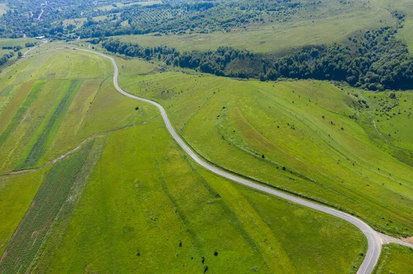 Vista Superior Carretera Rural Vista Aérea Del Dron — Foto de Stock