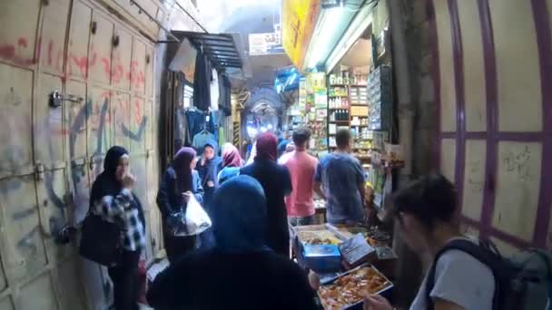 Jerusalem Israel Μαΐου 2018 Τοπικοί Εβραίοι Και Τουρίστες Ψωνίζουν Στην — Αρχείο Βίντεο