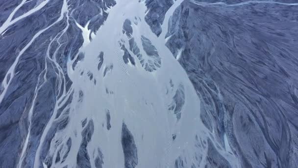 Vue Aérienne Par Drone Système Fluvial Glaciaire Islande Fonte Eau — Video