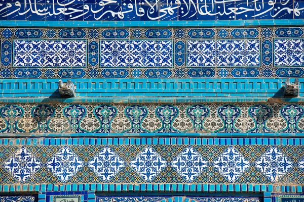 Blue Mosaic Tiles Dome Rock Mosque Temple Mount Jerusalem Israel — Stock Photo, Image